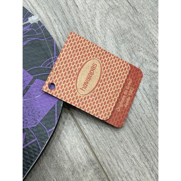 NWT Marvel Black Panther Havaianas Flip Flops Black Purple Men's Size 9/10 - Picture 3 of 6